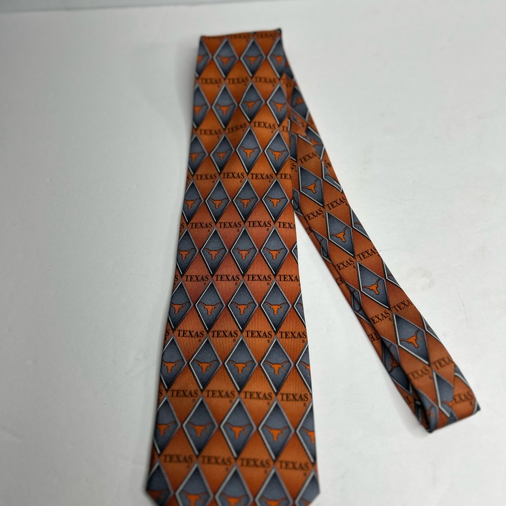 Gray and Orange Geometric Pattern Tie